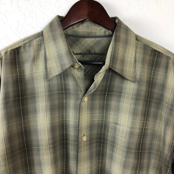 Tommy Bahama Other - Tommy Bahama Mens Dress Shirt, Tan Green XL